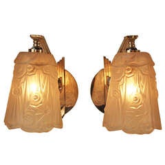 Pair of Art Deco Wall Sconces by J. Robert