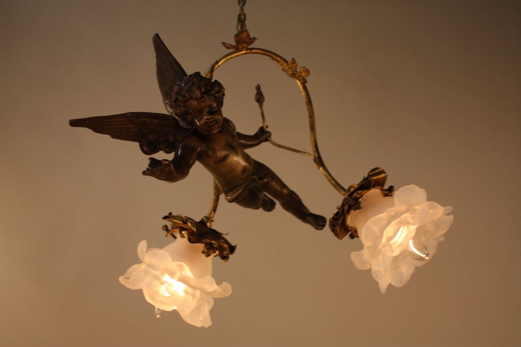 Mid-20th Century French Bronze Chandelier