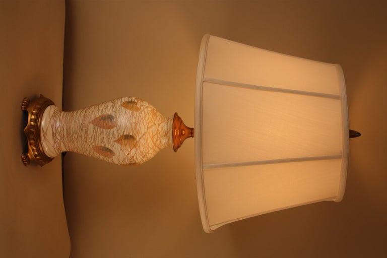 American Art Glass Table Lamp By Quezal