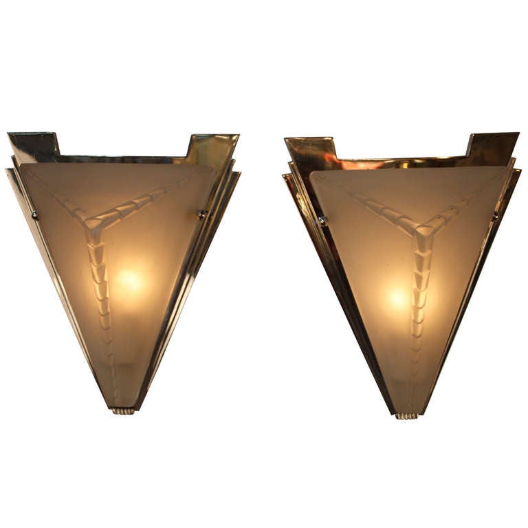 Pair of Art Deco Wall Sconces at 1stdibs