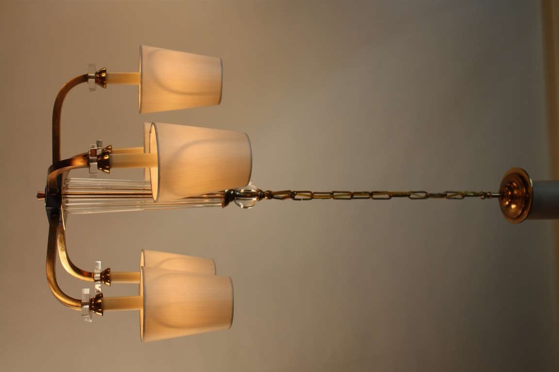 French Chandelier by Jacques Adnet In Good Condition In Fairfax, VA