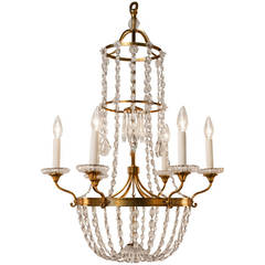 Antique Baccarat Crystal Six-Light 19th Century Chandelier