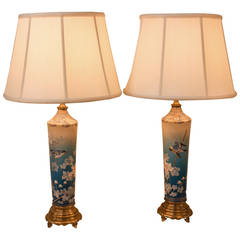 Antique Pair of Japanese Table Lamps