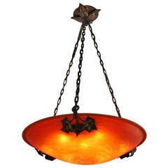 Antique French Blown Glass Chandelier