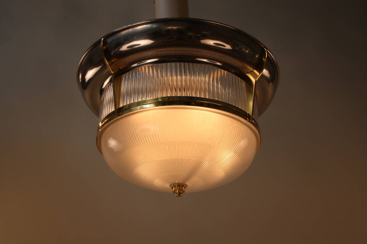 Mid-20th Century French Flush Mount Ceiling Light by A. Petitot