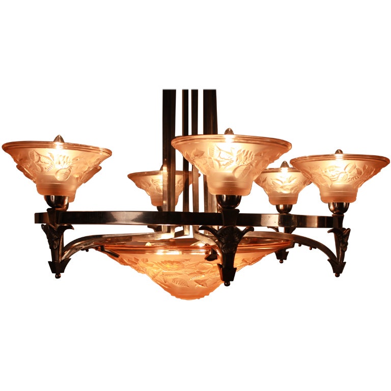 Art Deco Chandelier by P. Maynadier at 1stdibs