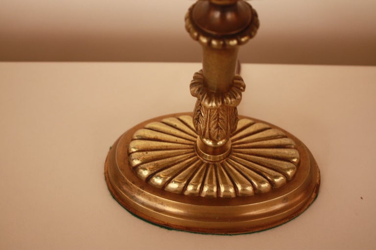 Bronze French Empire Style Bouillotte Table Lamp