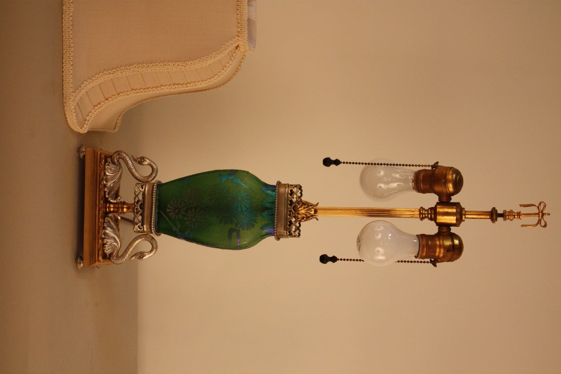American Steuben Glass Table Lamp