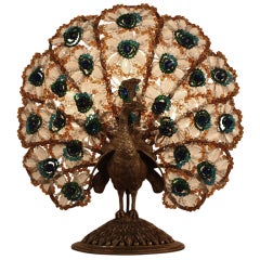 Czechoslovakian Peacock Lamp
