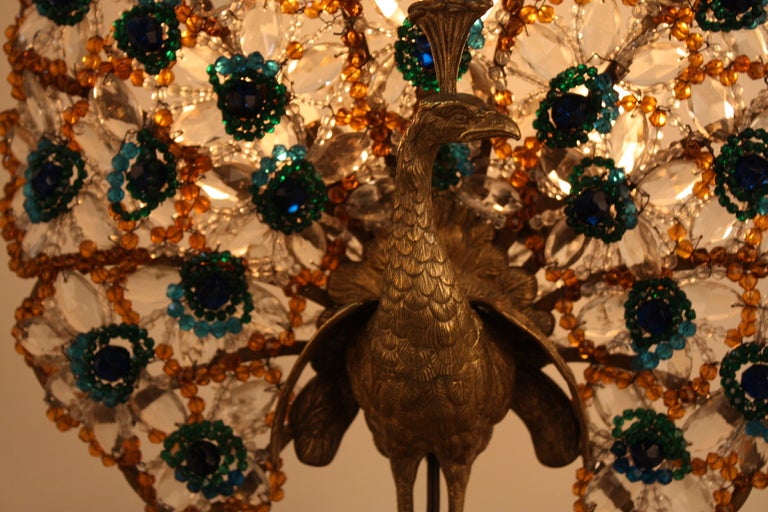 Czechoslovakian Peacock Lamp