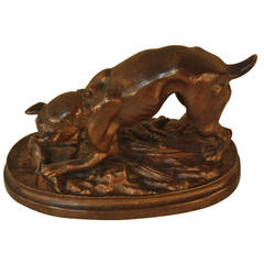 Antique Bronze Boxer Dog by Henri Trodoux