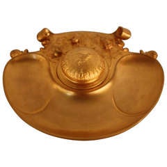 19th c. French Dore Bronze Inkwell