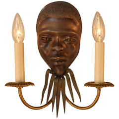 Amazing African Face Wall Sconce