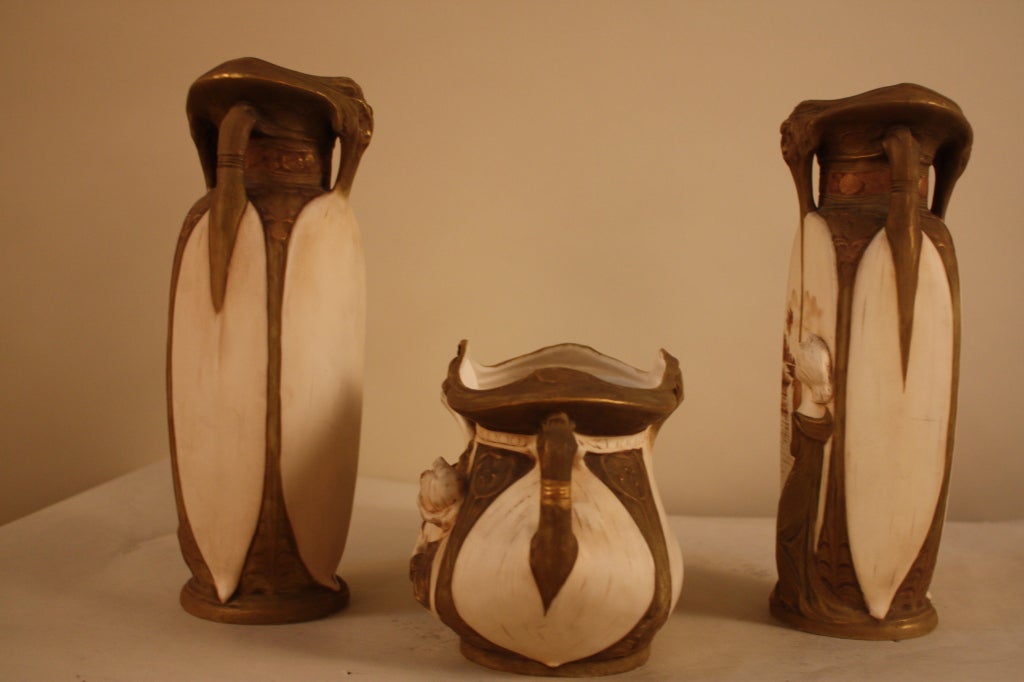 20th Century Three Vase Set By Royal Dux