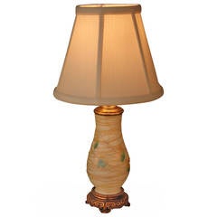 Antique American Art Glass Lamp by Quezal