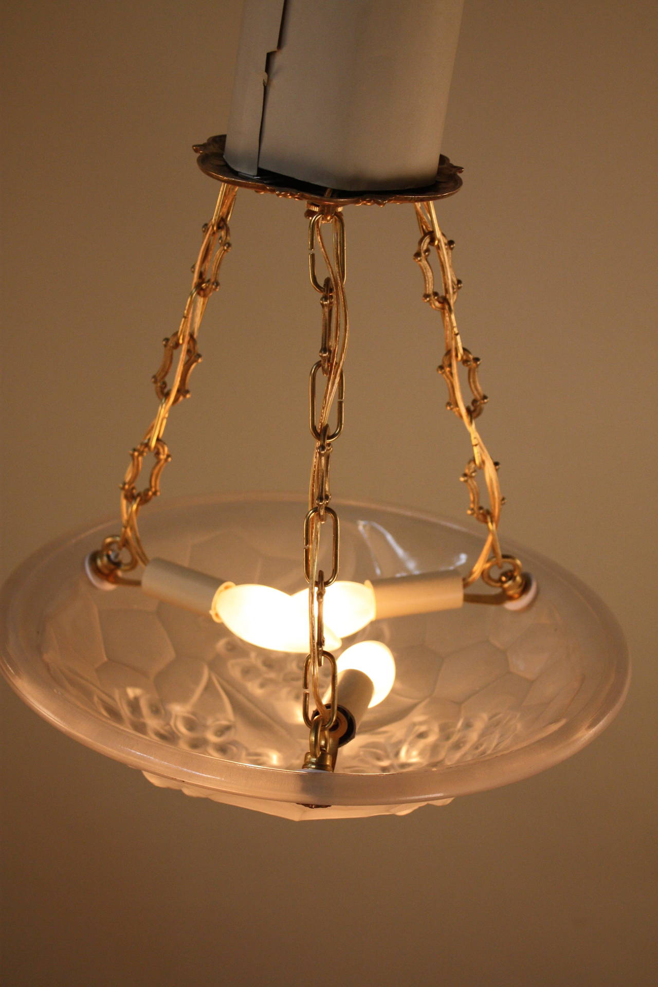 French Art Deco Ceiling Light by Degue 2