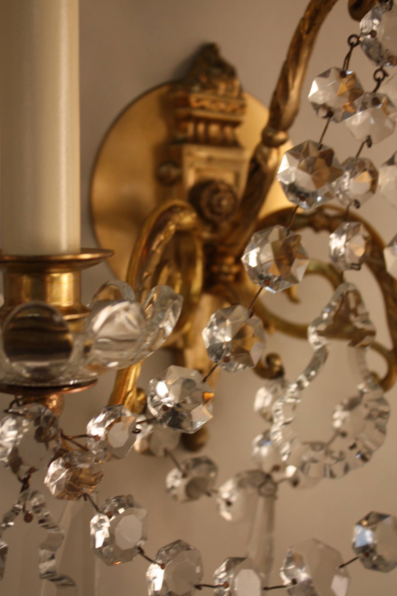 French Crystal Wall Sconces at 1stdibs