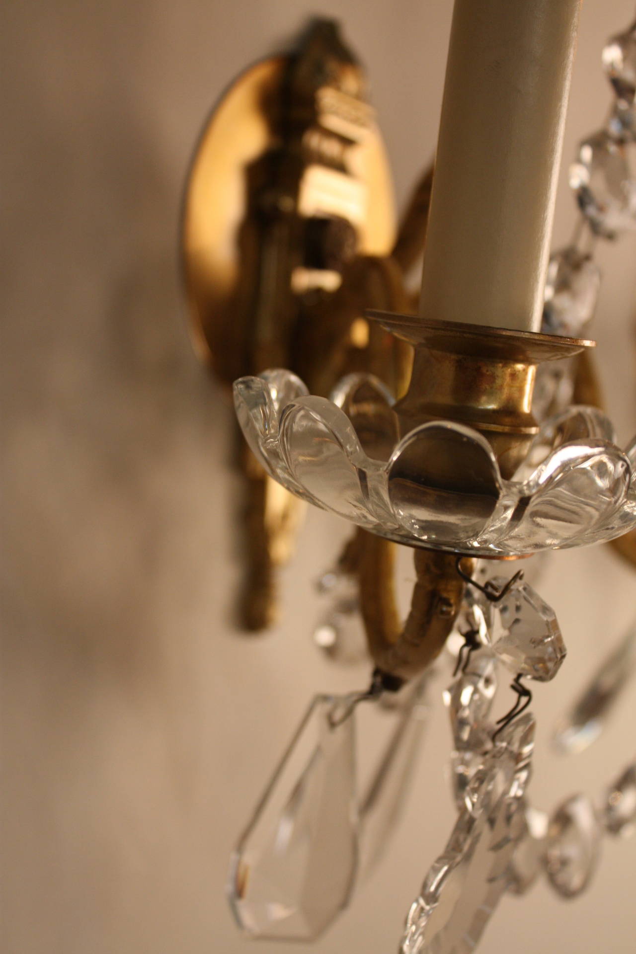 French Crystal Wall Sconces 2