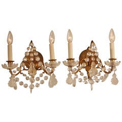 French Crystal Wall Sconces