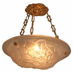 French Art Deco Ceiling Light by Degue