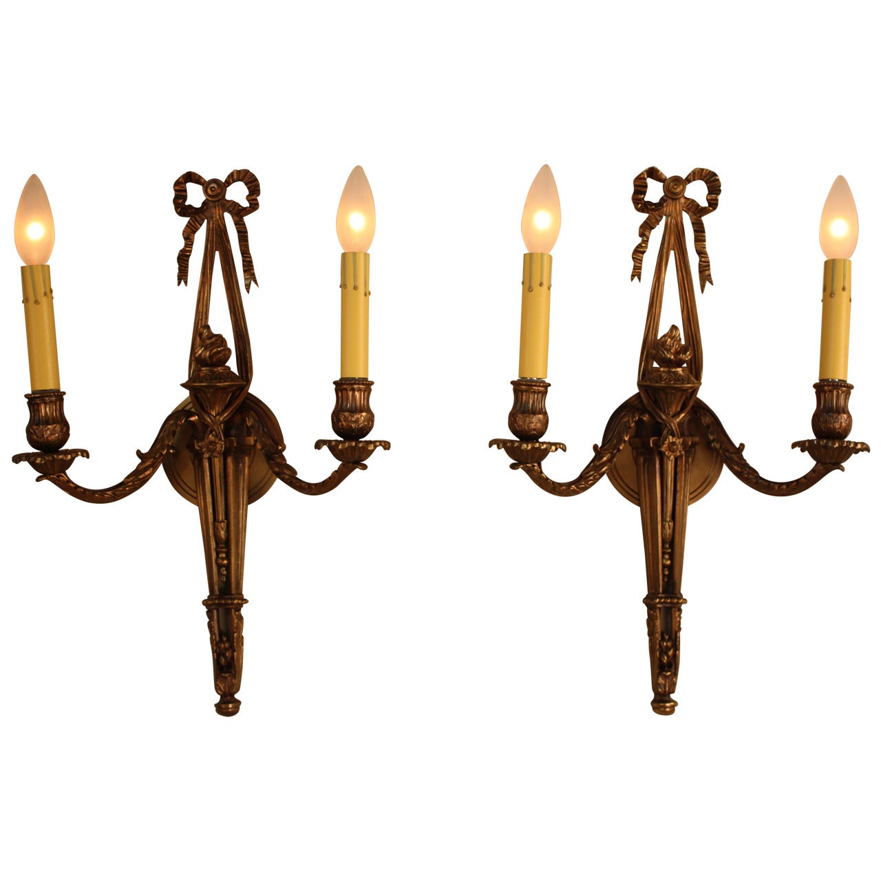 French Bronze Wall Sconces