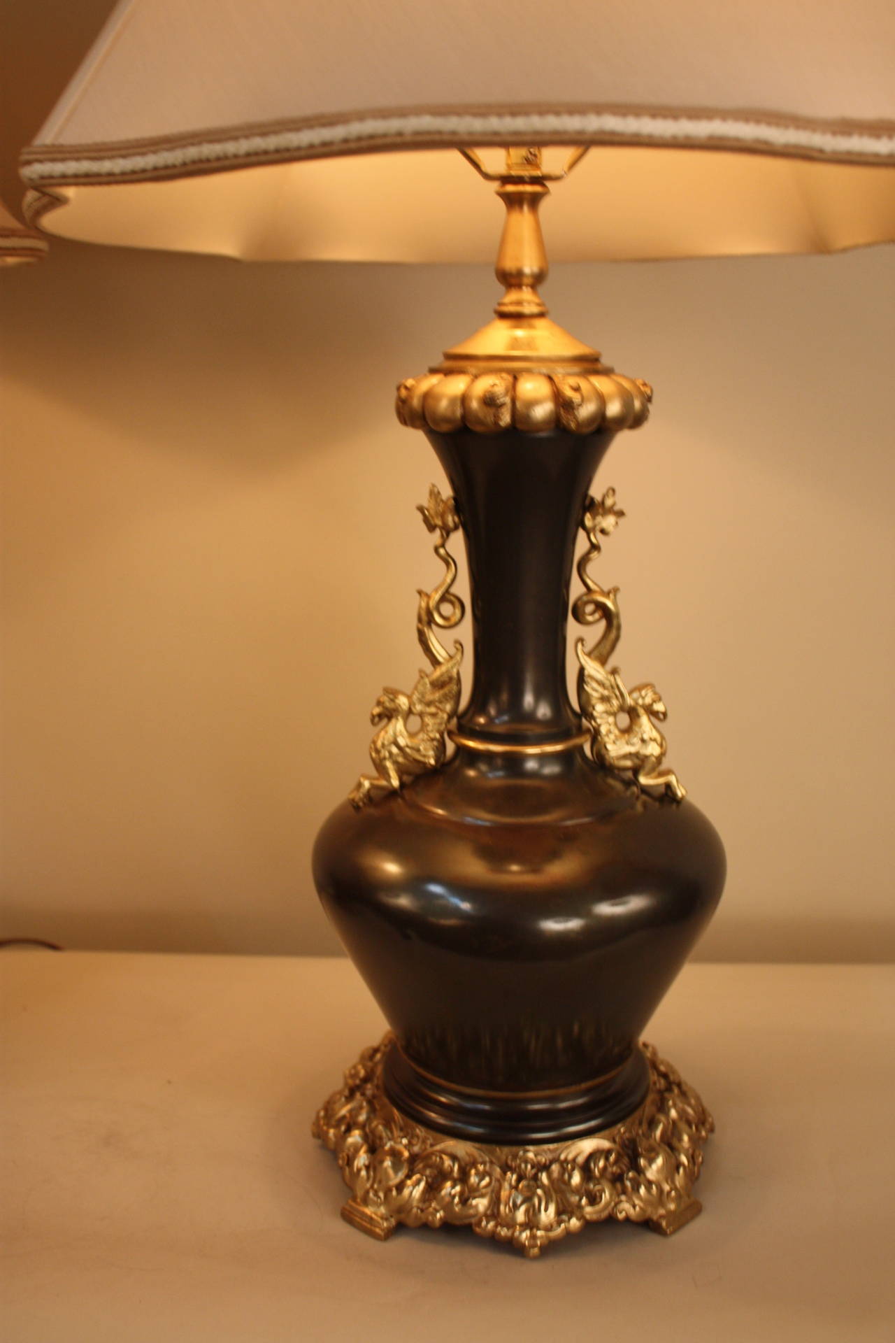 French 19th Century Bronze Table Lamps In Good Condition In Fairfax, VA