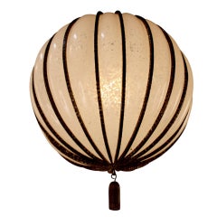 Antique Blown Glass Pendant Light by C. Schneider