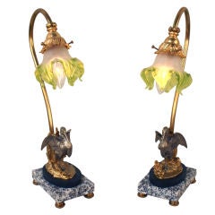 Pair Of  Rare French Lamps