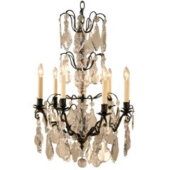 Crystal And Bronze Chandelier