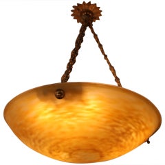Large Blown Glass Chandelier By Daum