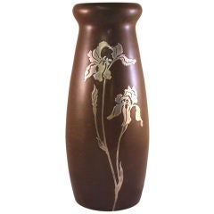 Vase Heintz en argent sur bronze