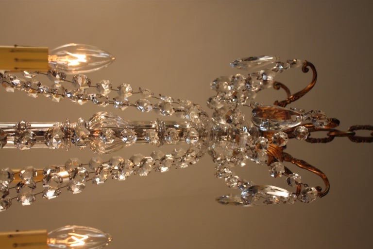 French Bronze And Crystal Chandelier 3