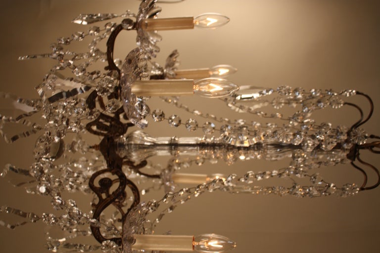 French Bronze And Crystal Chandelier 1