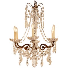 French Bronze And Crystal Chandelier