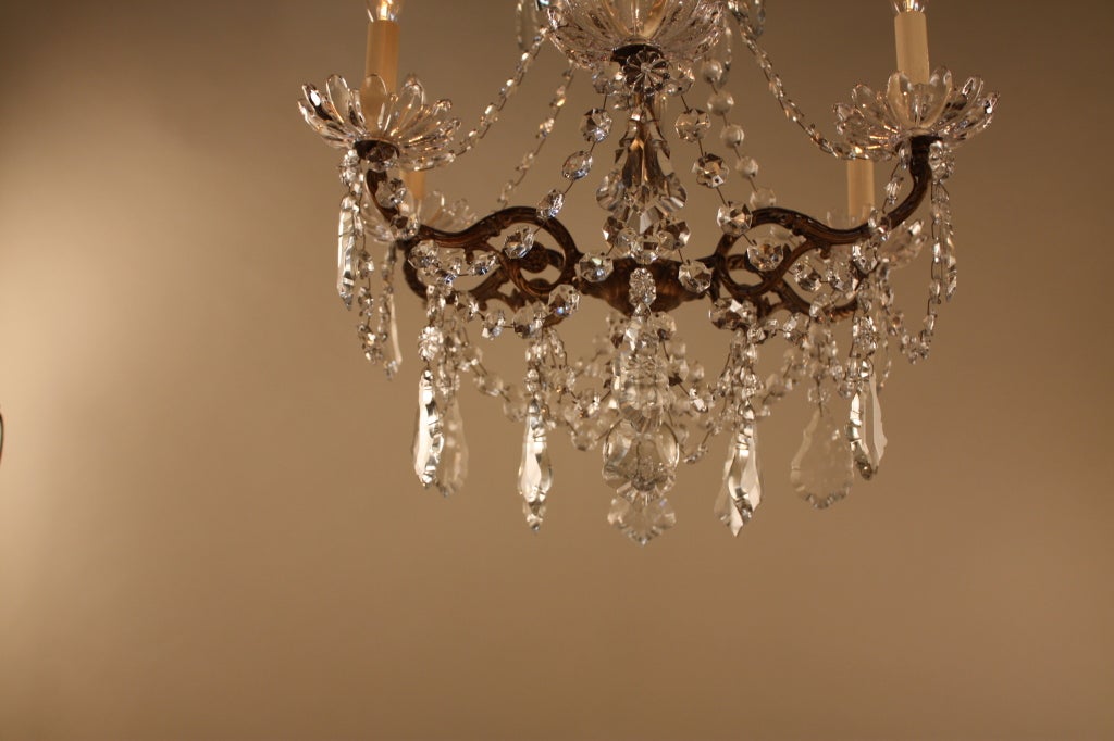French Bronze And Crystal Chandelier 2