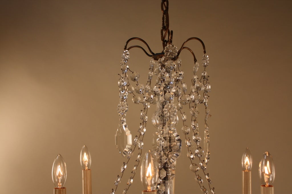 French Bronze And Crystal Chandelier 4