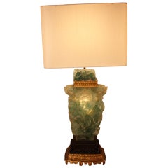 Antique Chinese Jade Lamp