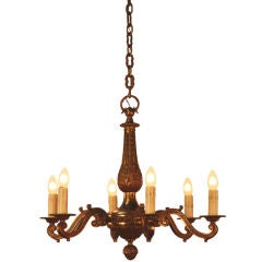 Antique French Bronze 6 Arms Chandelier