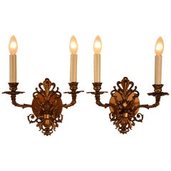 Pair of French Bronze Wall Sconces