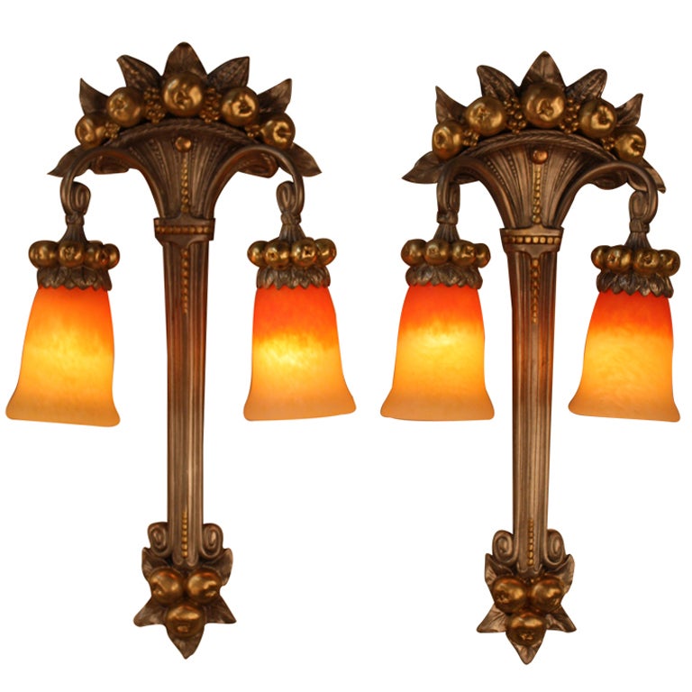 Pair of Art Deco Wall Sconces at 1stdibs