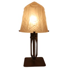 French Art Deco Lamp by Muller Freres