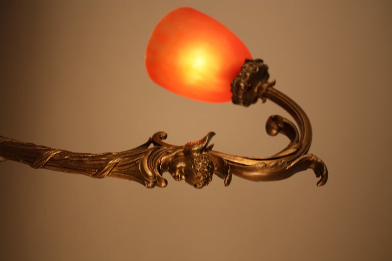 French Art Nouveau Table Lamp In Good Condition In Fairfax, VA