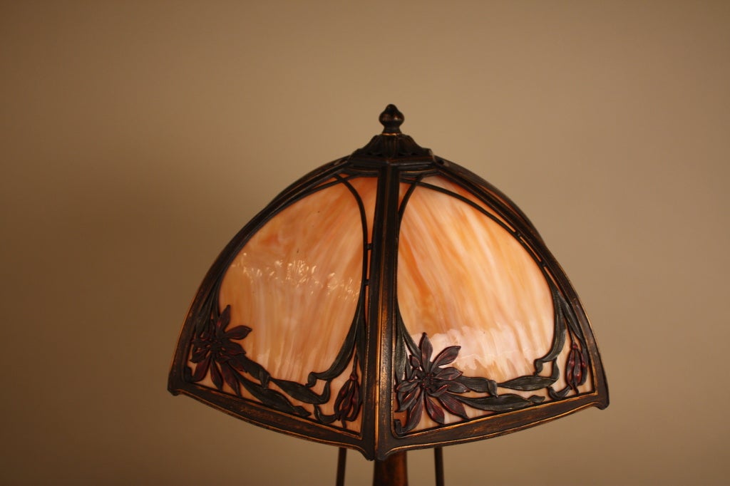 Glass American Art Nouveau Table Lamp