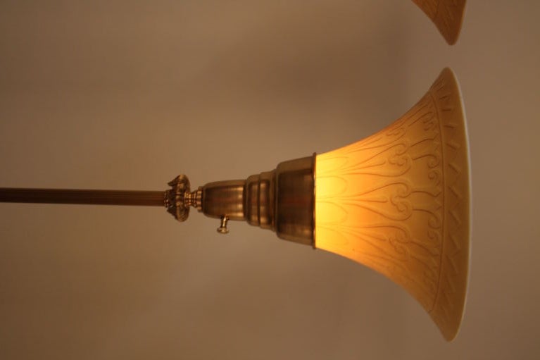 American Pair Of Rembrandt Torchiere Floor Lamps