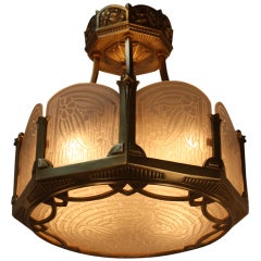 Antique French Art Deco Ceiling Light