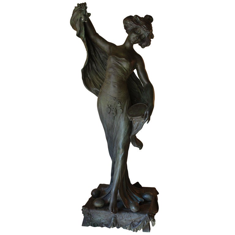 Skulptur von Loïe Fuller von Lucien Alliot