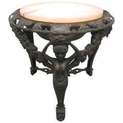 Cast Bronze Coffee Table with an Illuminating Alabaster Top 11