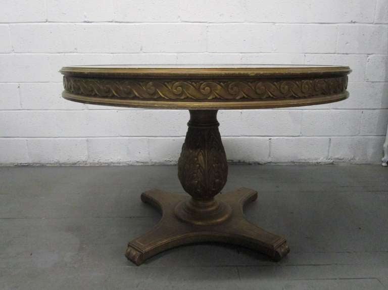 Hollywood Regency Eglomise Top Center Table In Good Condition In New York, NY