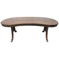 French Antique Rosewood Kidney Shaped Coffee Table 6