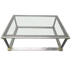 Brushed Steel and Brass Coffee Table 1